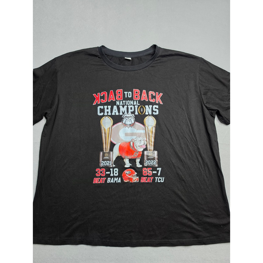 Georgia Bulldogs Back To Back National Champions T-Shirt Men 3XL Black 2021 2022